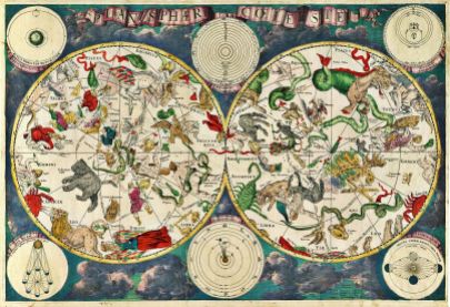 Celestial map by Frederik de Wit (around 1670)