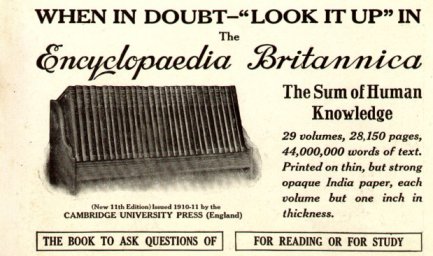 Advertisement for the Encyclopædia Britannica in a May 1913 issue of the National Geographic