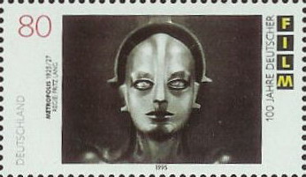German stamp, 1995, 100 Years of Film. Commemorating Fritz Lang's Metropolis, 1927